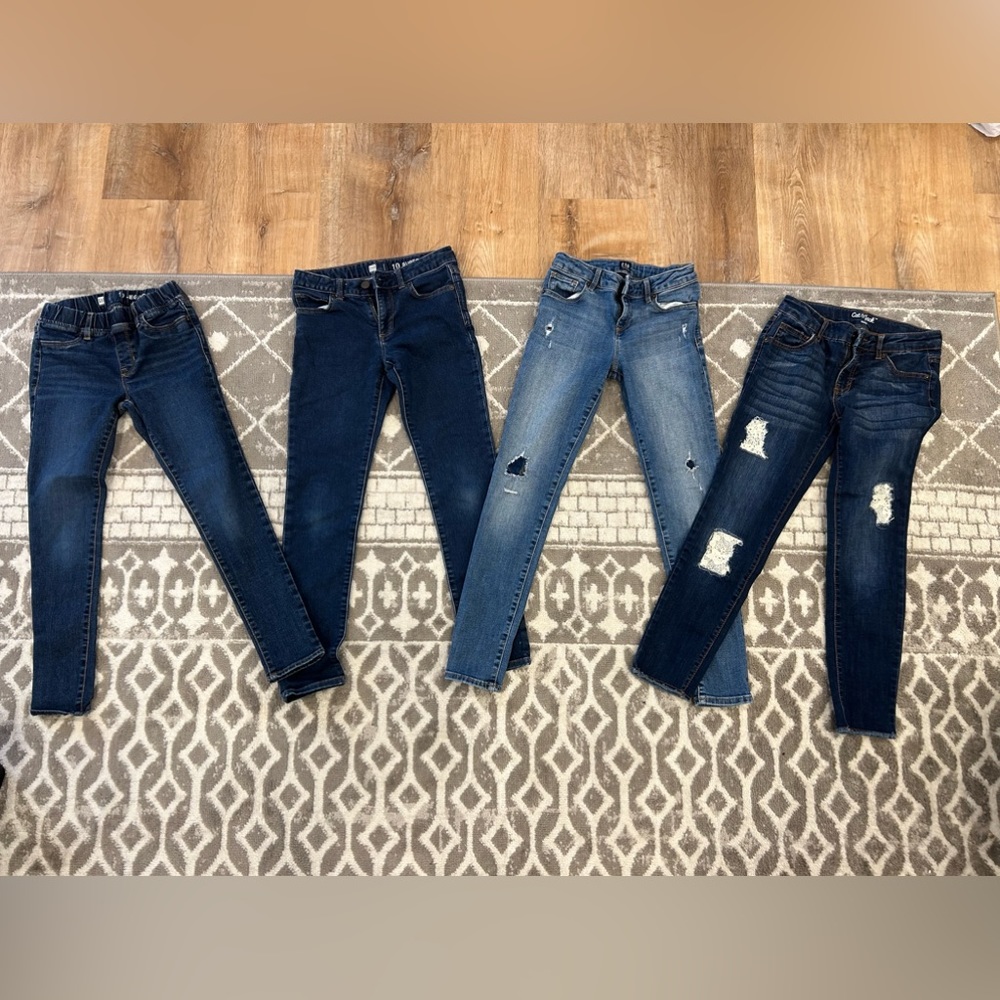 4 pairs of girls size 10 jeans. (3 GAP, 1 Cat and Jack)